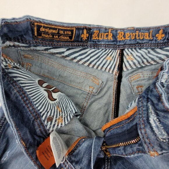 ROCK REVIVAL Jeans Women's 30 Blue Medium Wash 30x33 Hazel Straight Leg - Picture 11 of 16